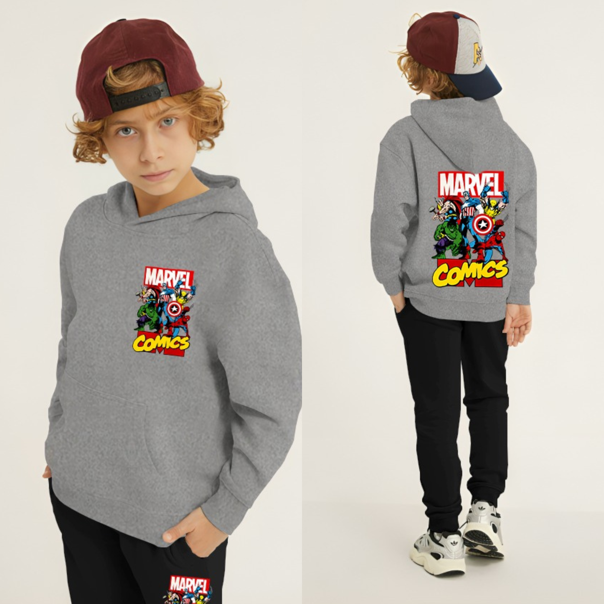 Marvel Comic Printed Kids Hoodie Set