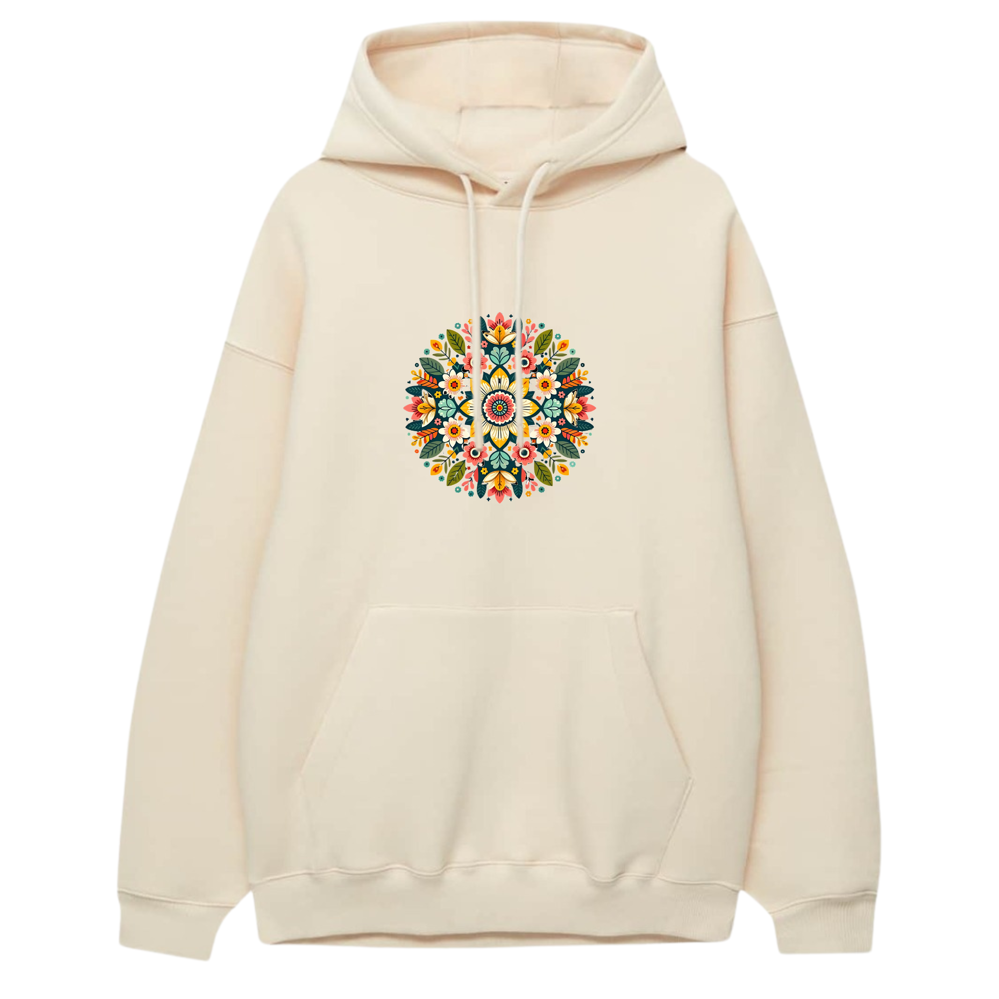 Multi Flower Pattern Hoodie