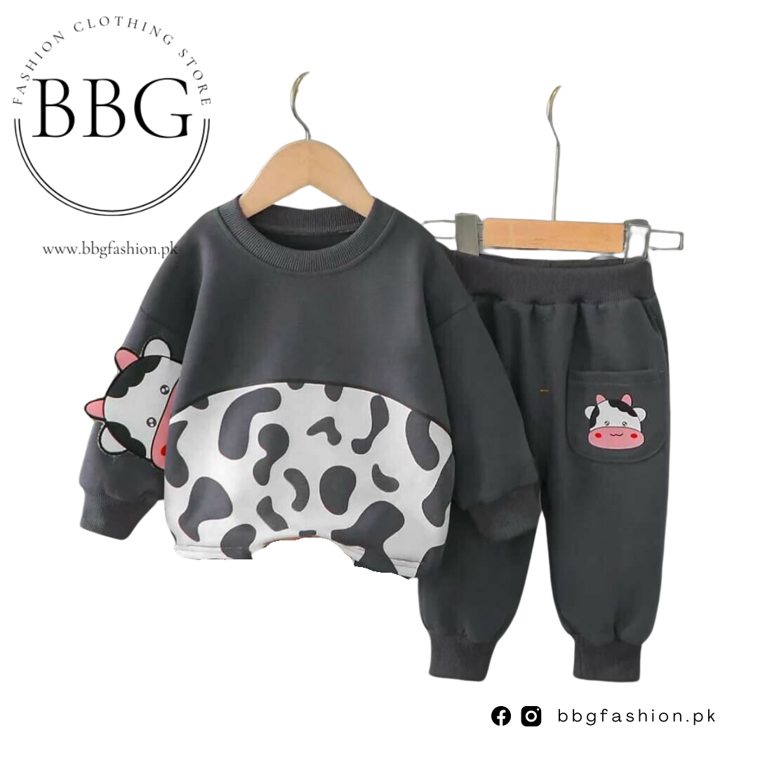 Grey Cow Kids Sweatshirt & Pant