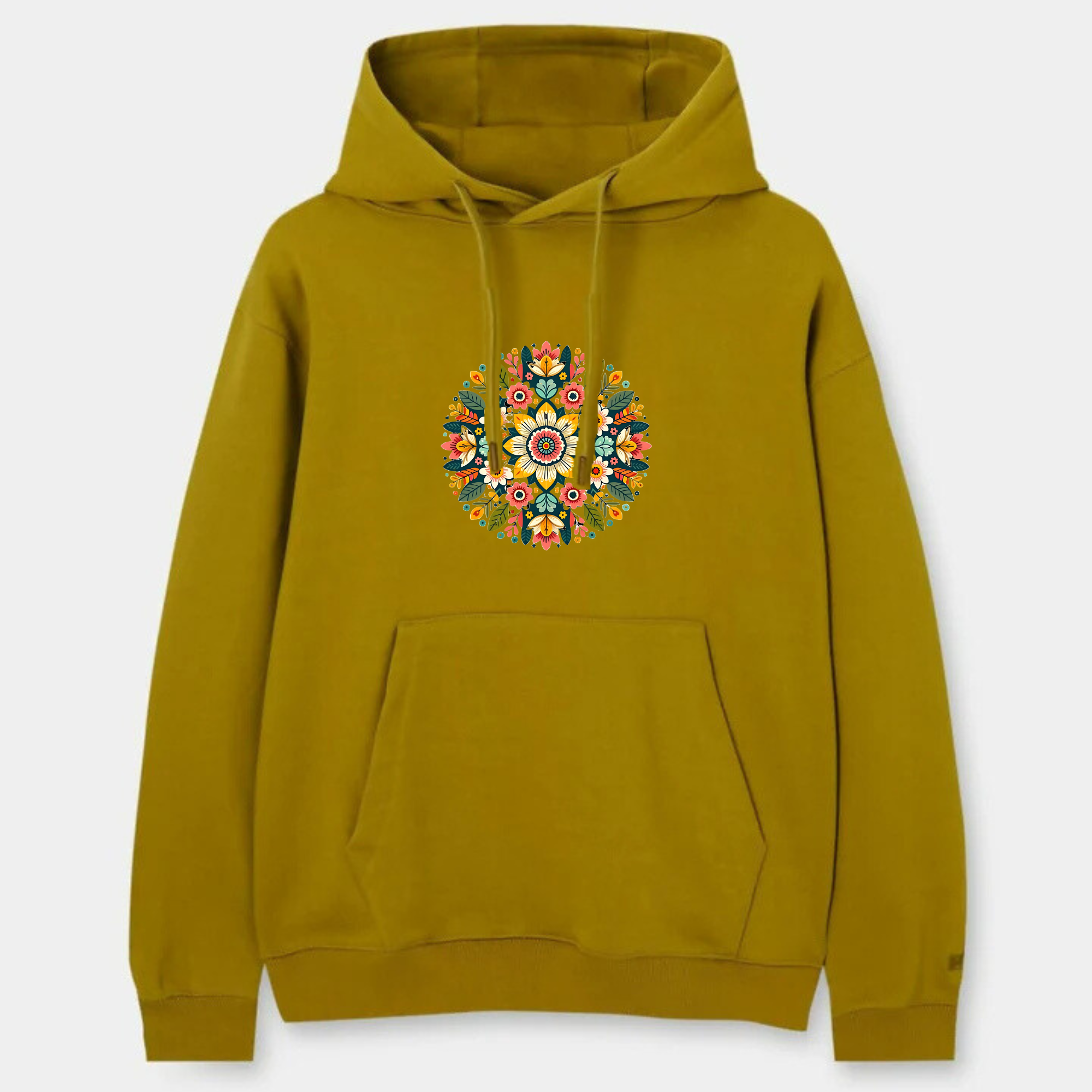 Multi Flower Pattern Hoodie