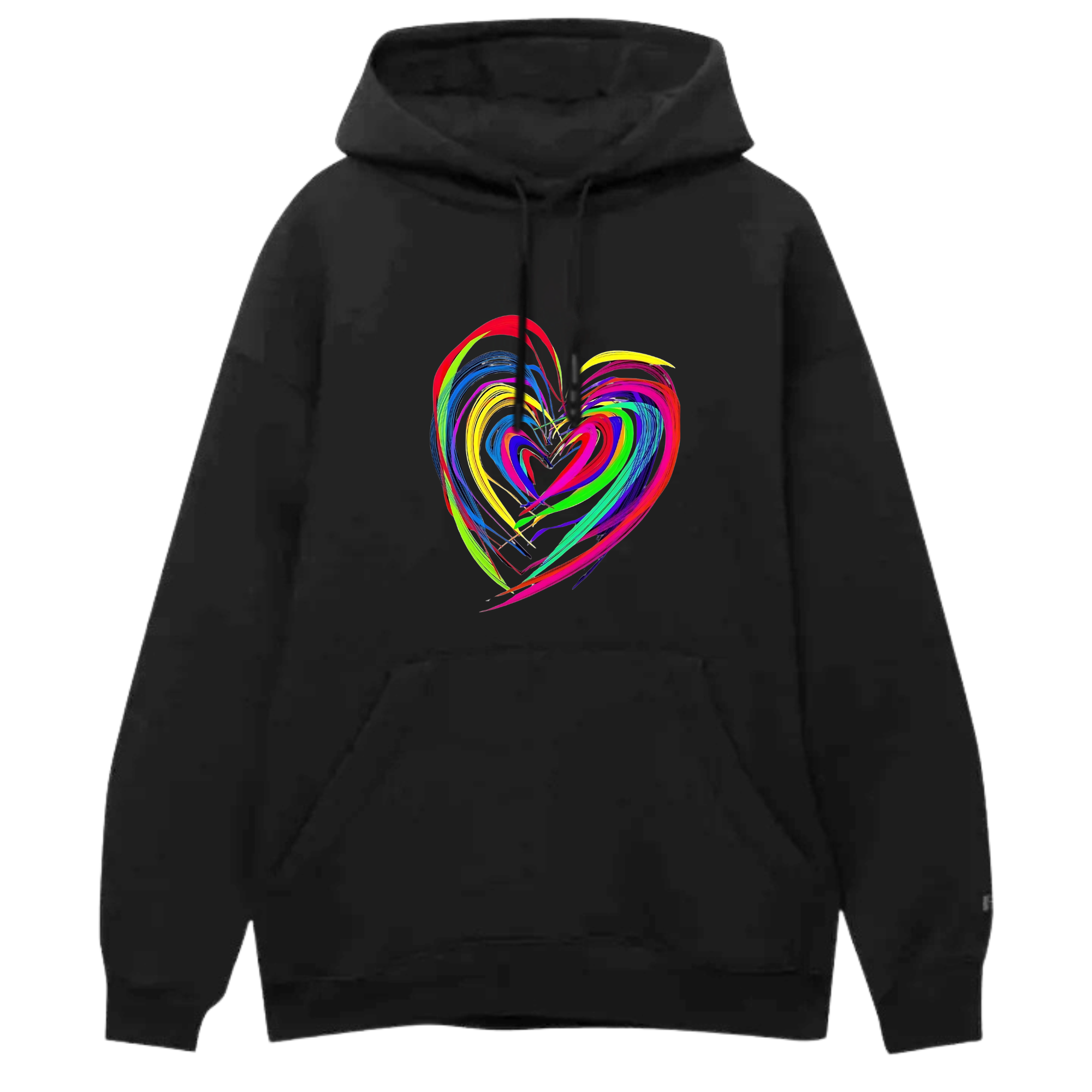 Neon Heart Printed Hoodie