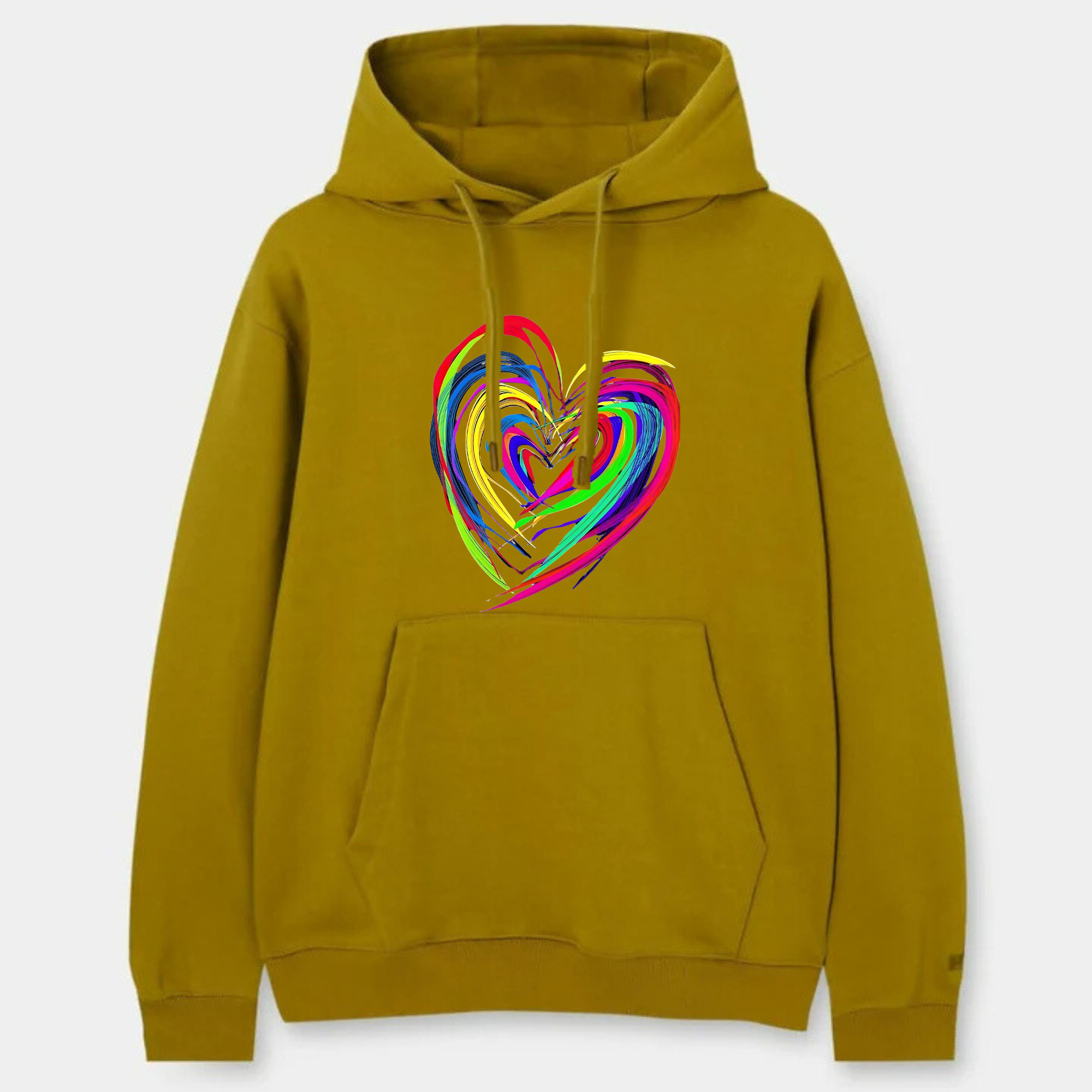 Neon Heart Printed Hoodie