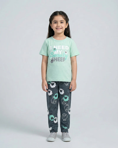 Trendy Kids' Beauty Sheep T-Shirt & Pajama Set