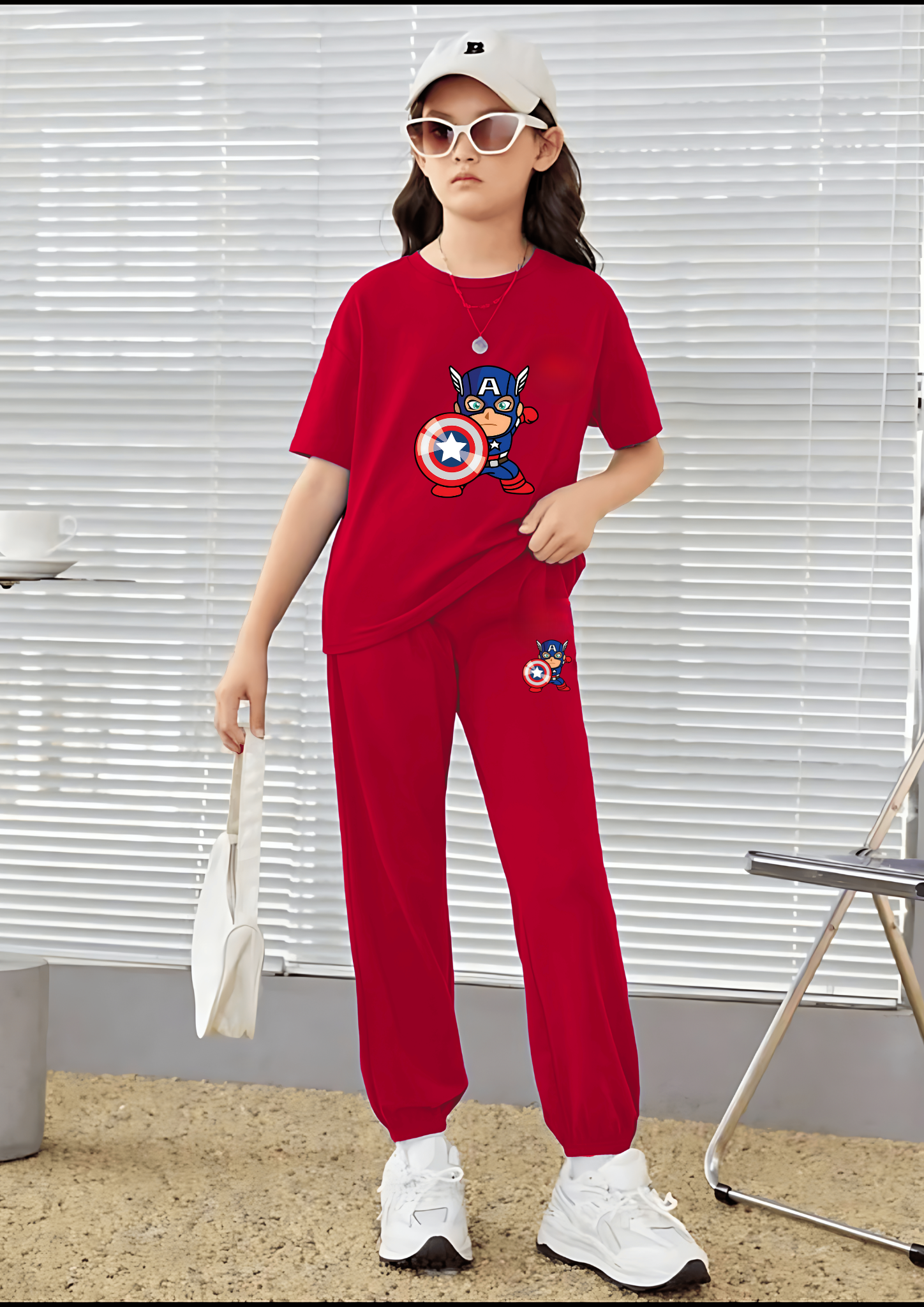 Capt America Matching Set - T-Shirt and Pants