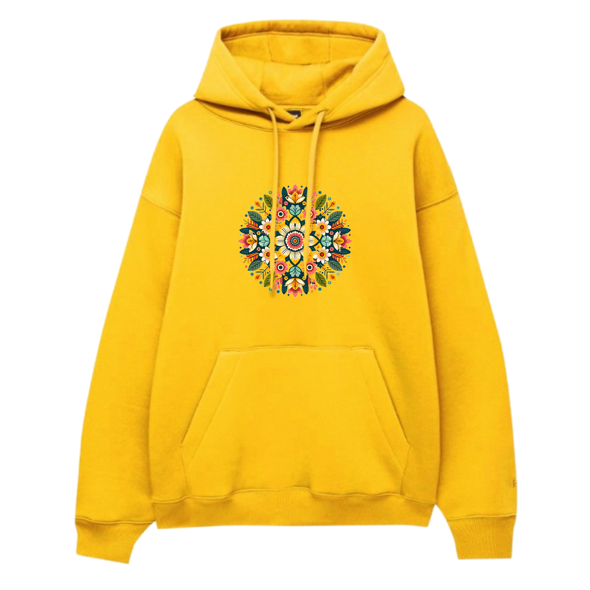 Multi Flower Pattern Hoodie