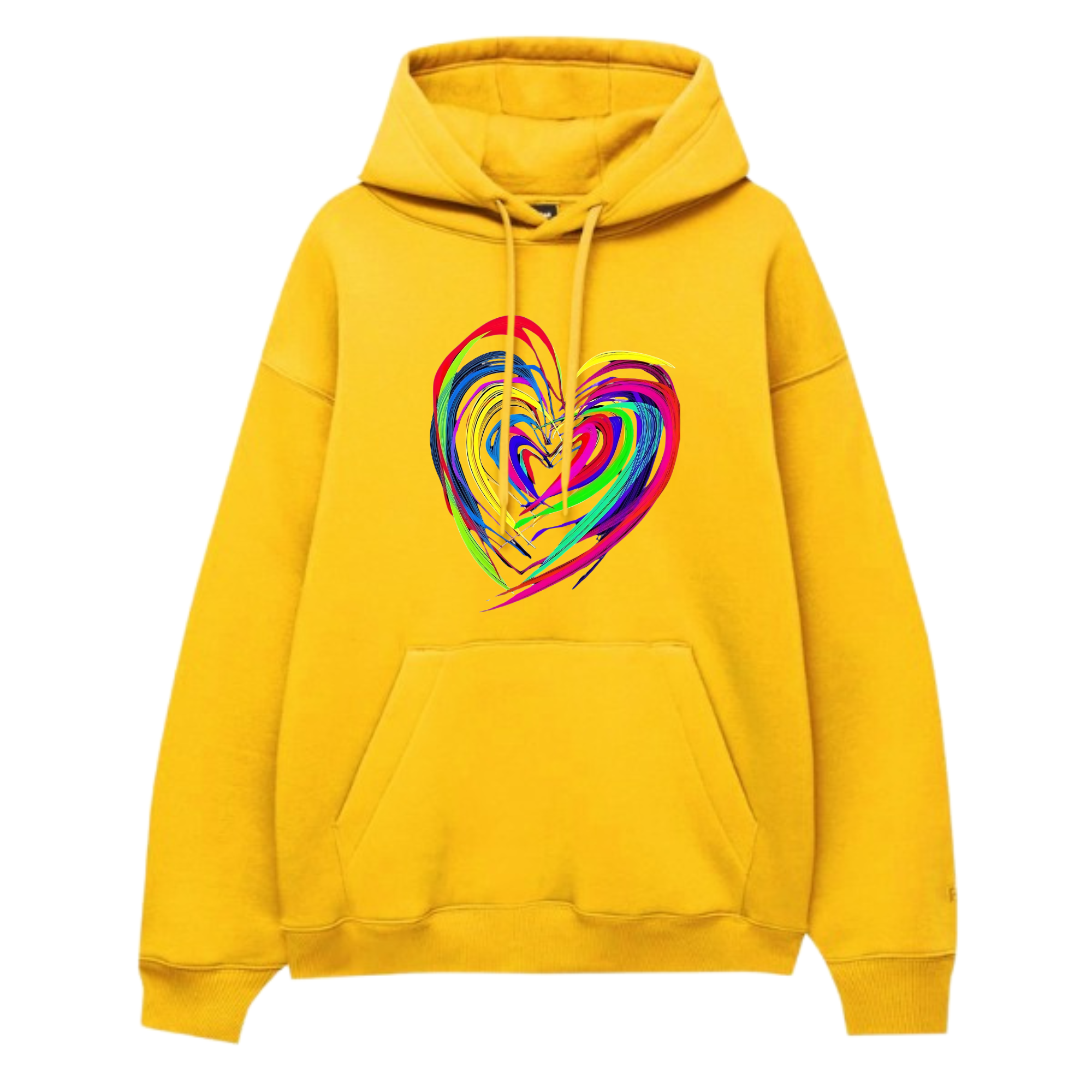 Neon Heart Printed Hoodie