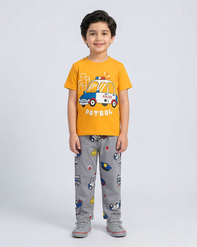 Yellow Police Car Pajama Set