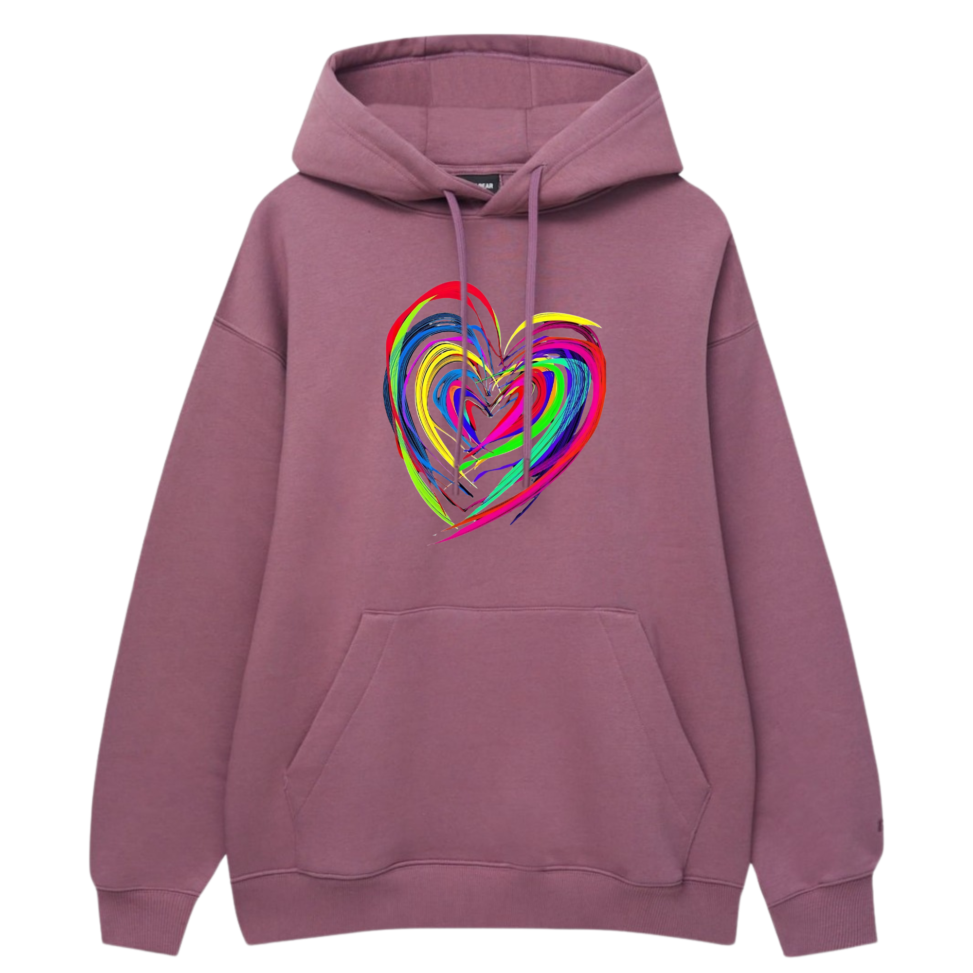 Neon Heart Printed Hoodie