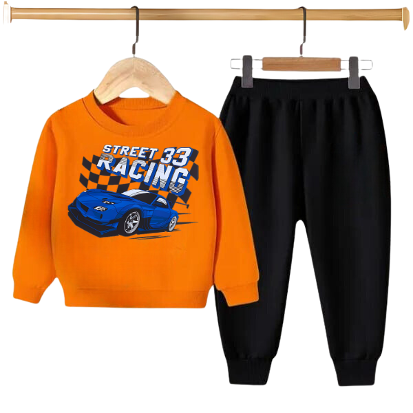 STREET RACING PRINTED SWEATSHIRT SET