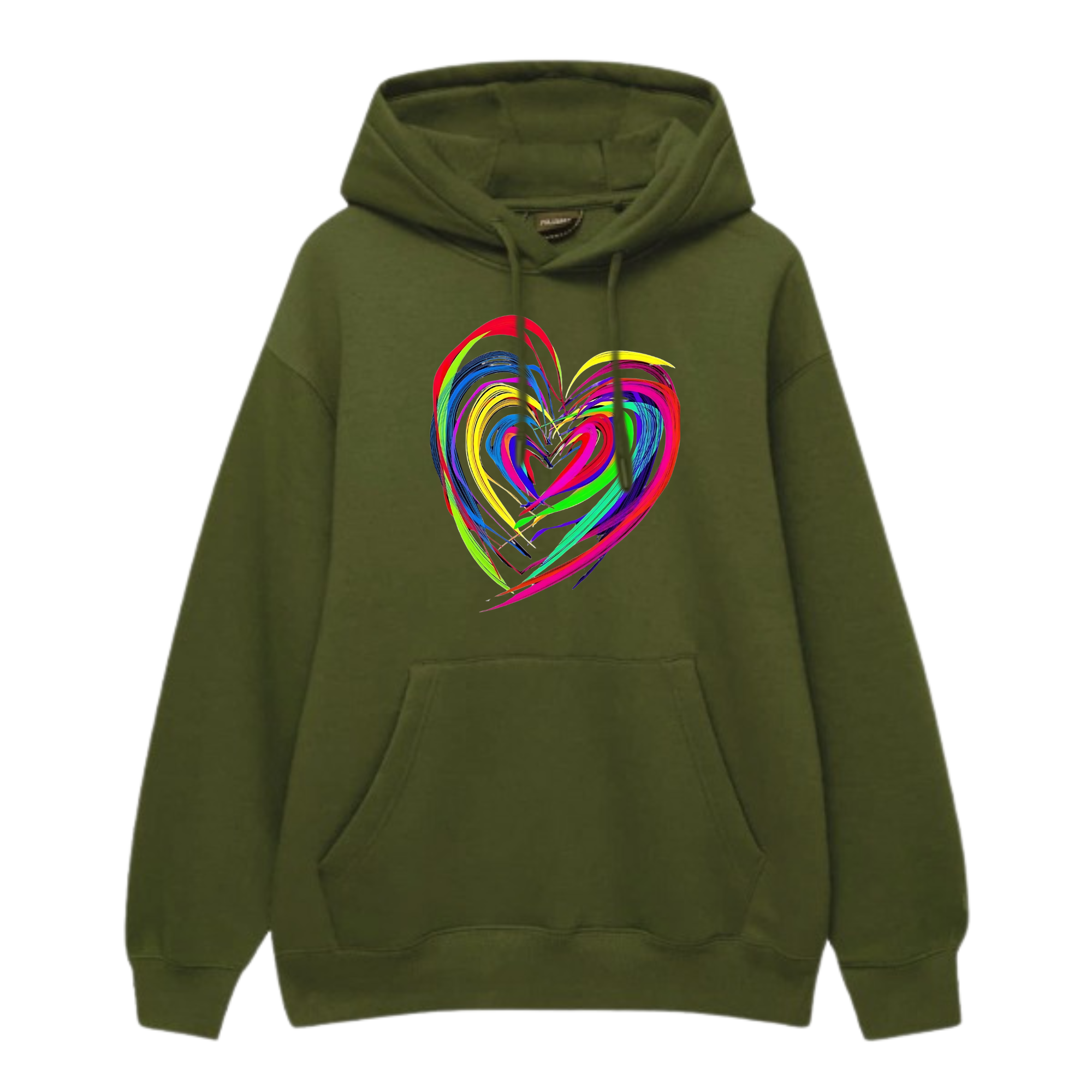 Neon Heart Printed Hoodie