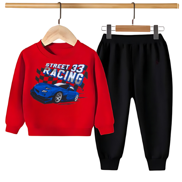 STREET RACING PRINTED SWEATSHIRT SET