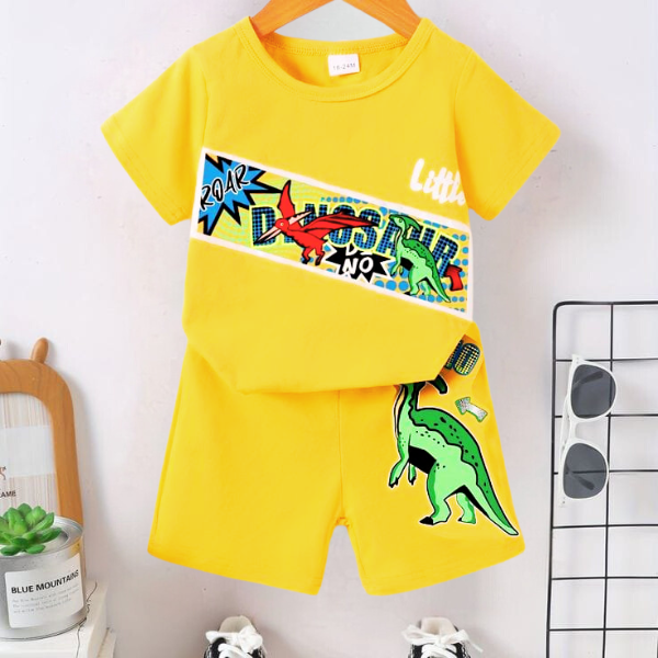 Dinosaur Pattern T-shirt & Shorts Set