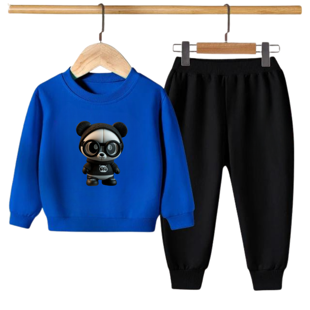 CUTE PANDA PRINTED SWEATSHIRT SET