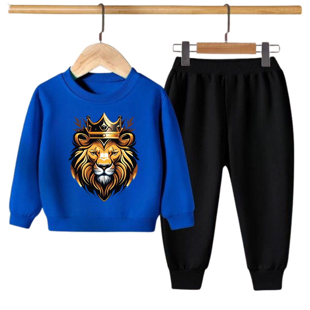 GOLDEN KING PRINTED SWEATSHIRT SET