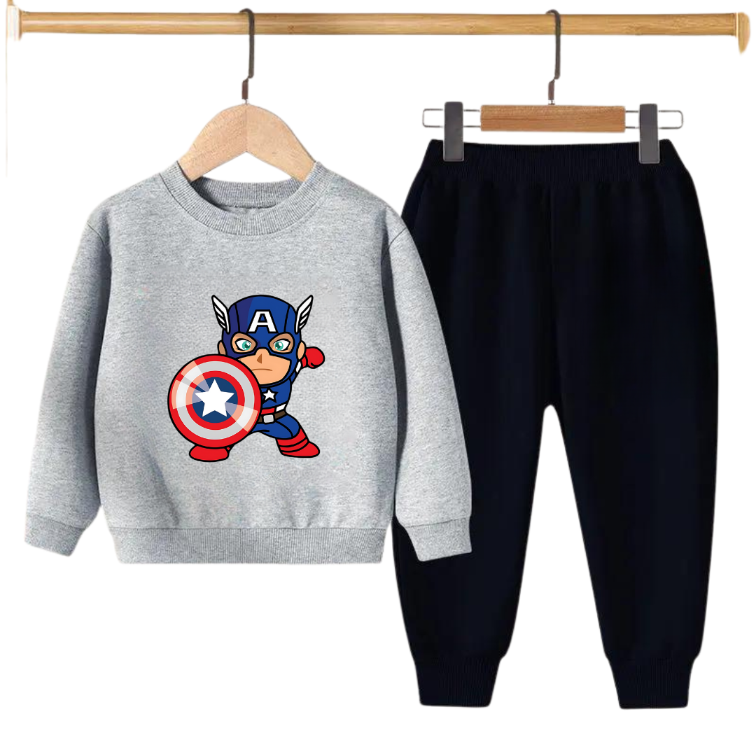 CAPT AMERICA PRINTED SWEATSHIRT SET