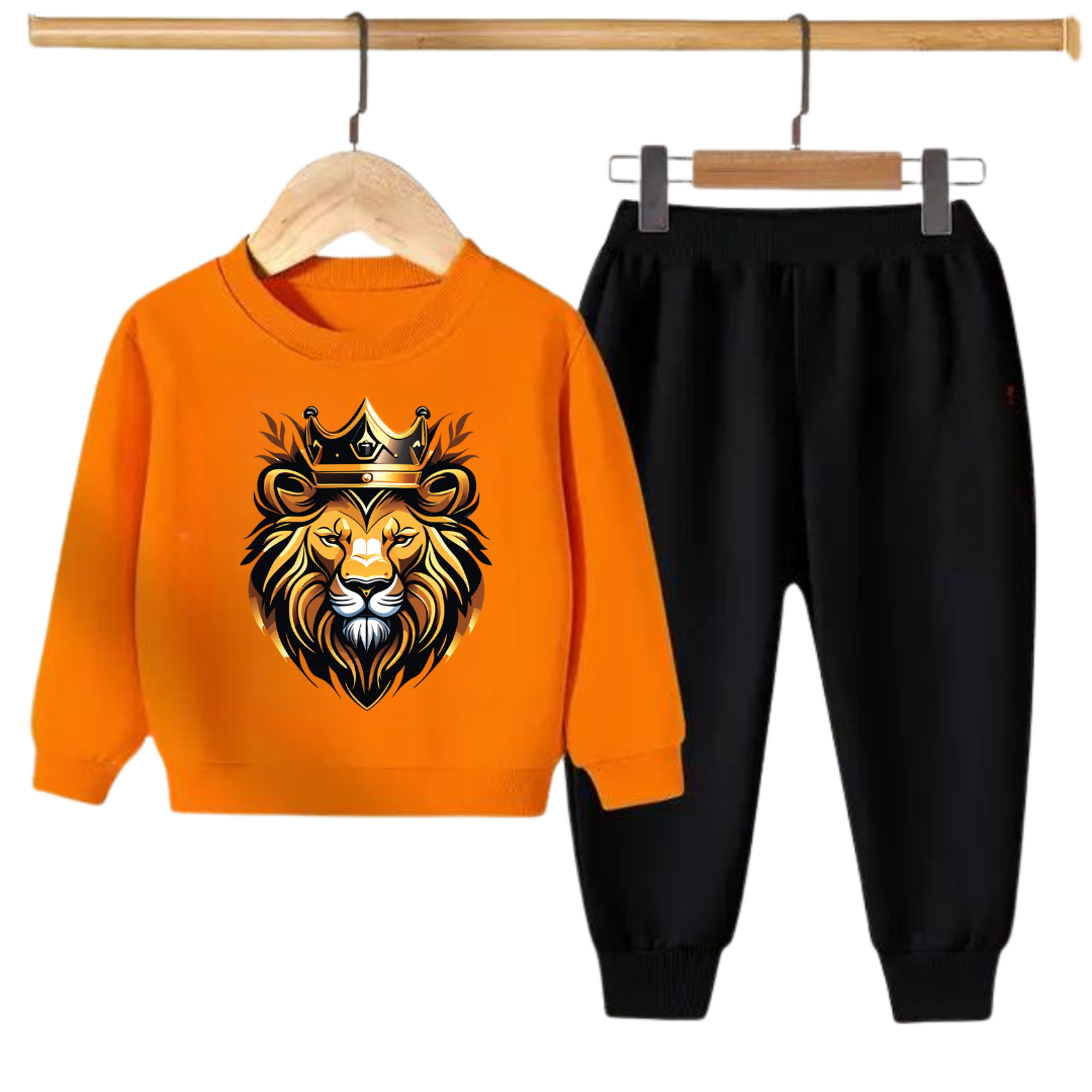 GOLDEN KING PRINTED SWEATSHIRT SET