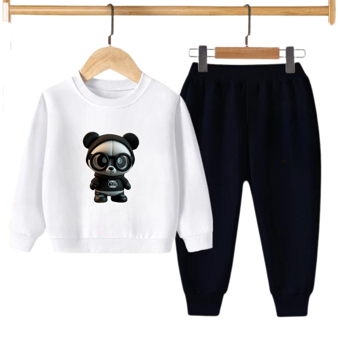 CUTE PANDA PRINTED SWEATSHIRT SET