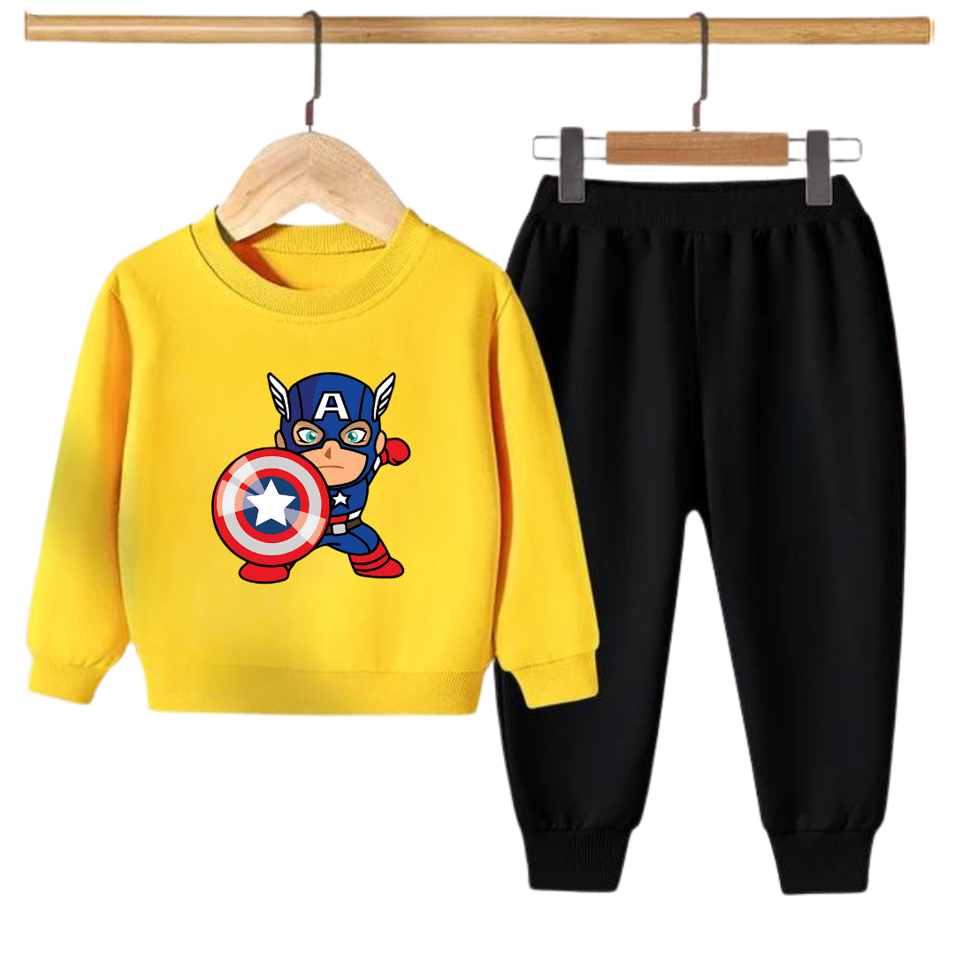 CAPT AMERICA PRINTED SWEATSHIRT SET