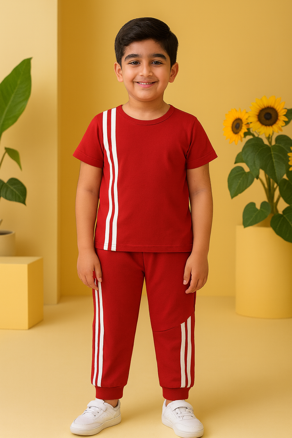 Crimson Stride Kids Tracksuit