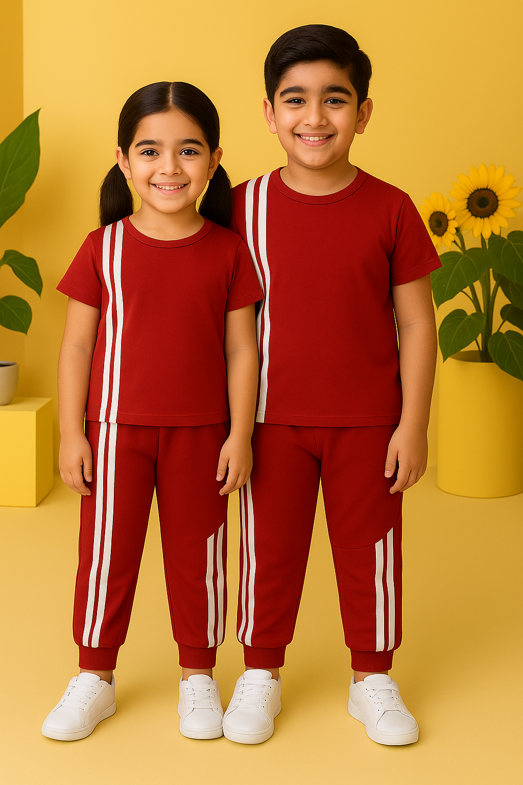 Crimson Stride Kids Tracksuit