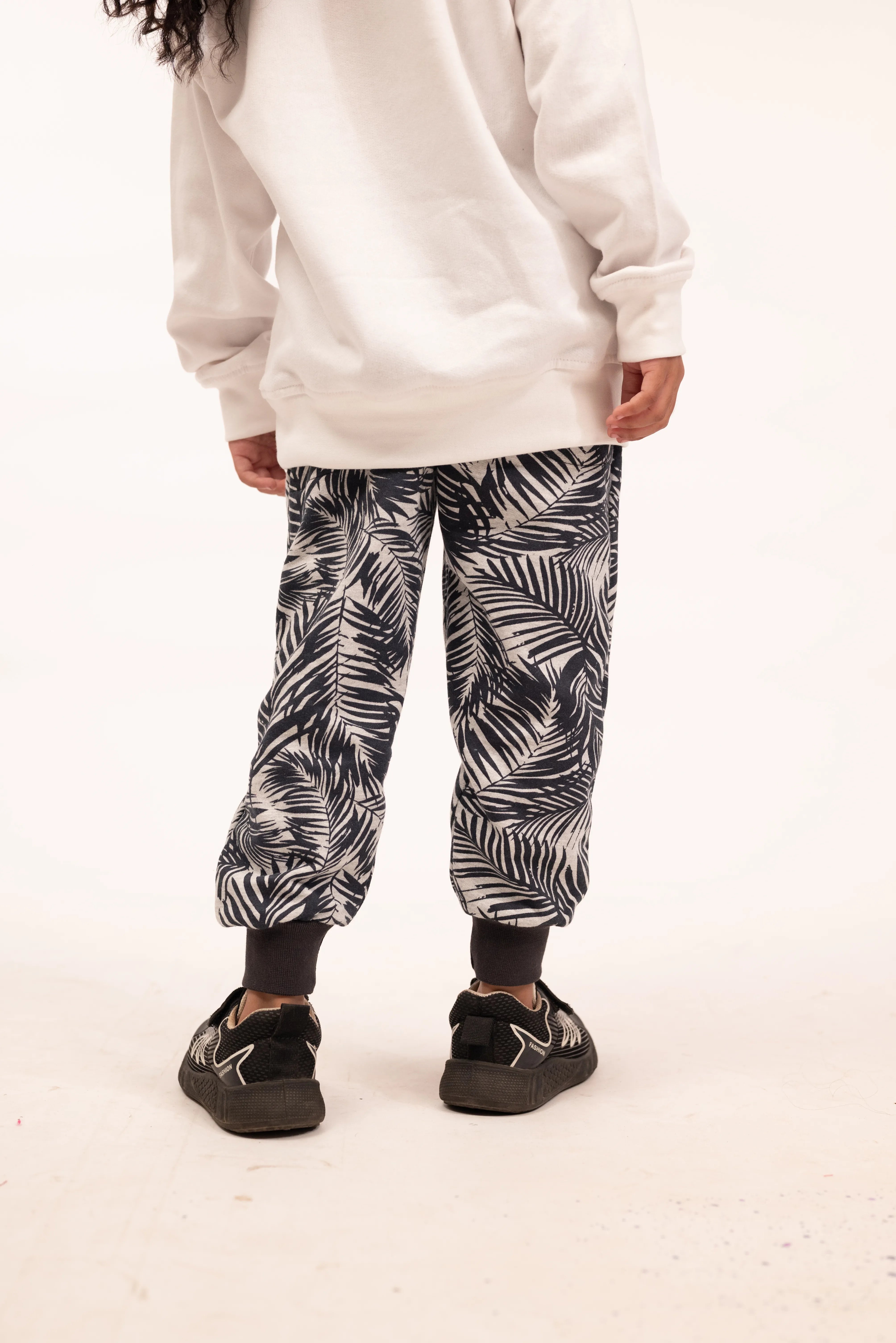 Kids Leaf Print Fleece Set