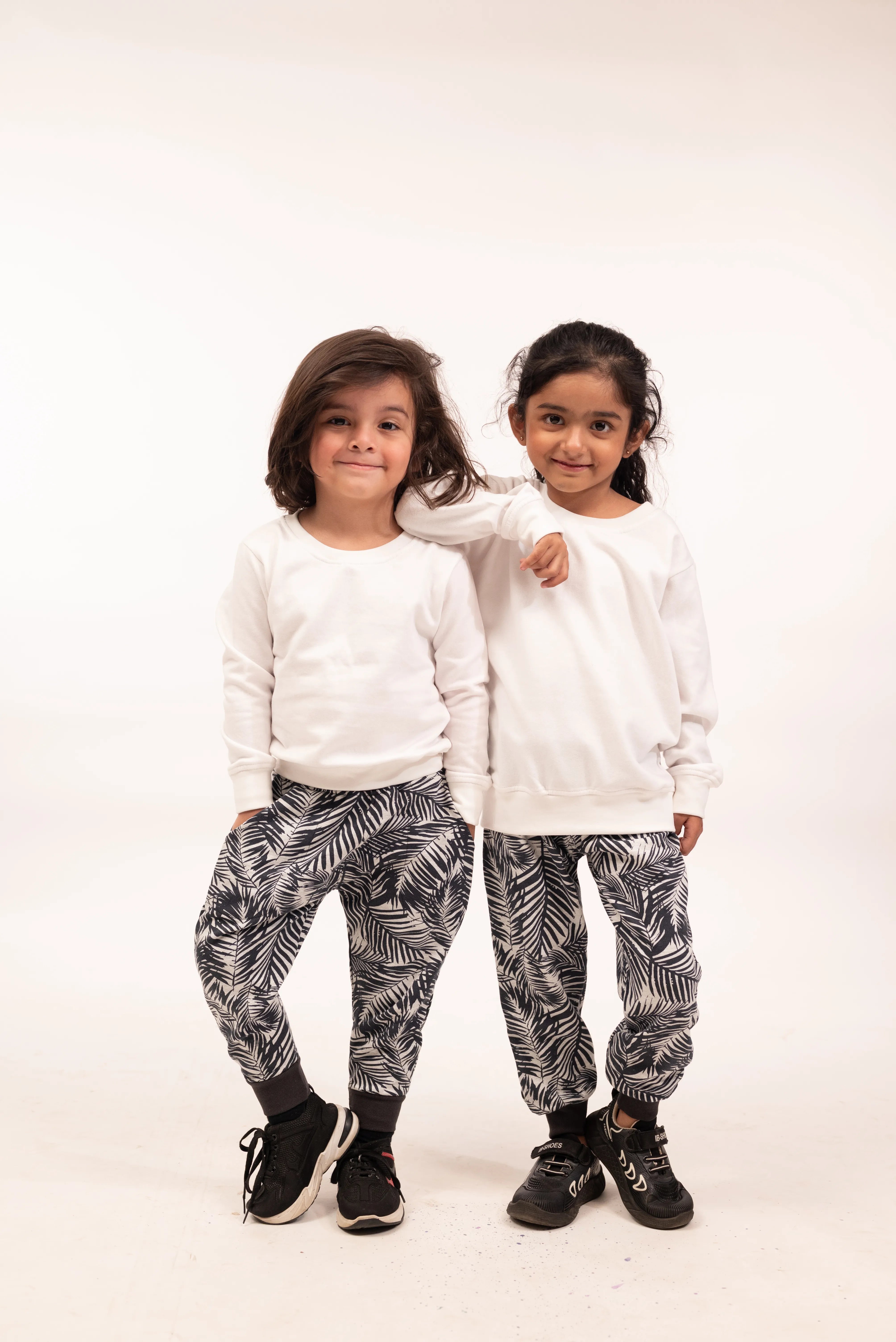 Kids Leaf Print Fleece Set