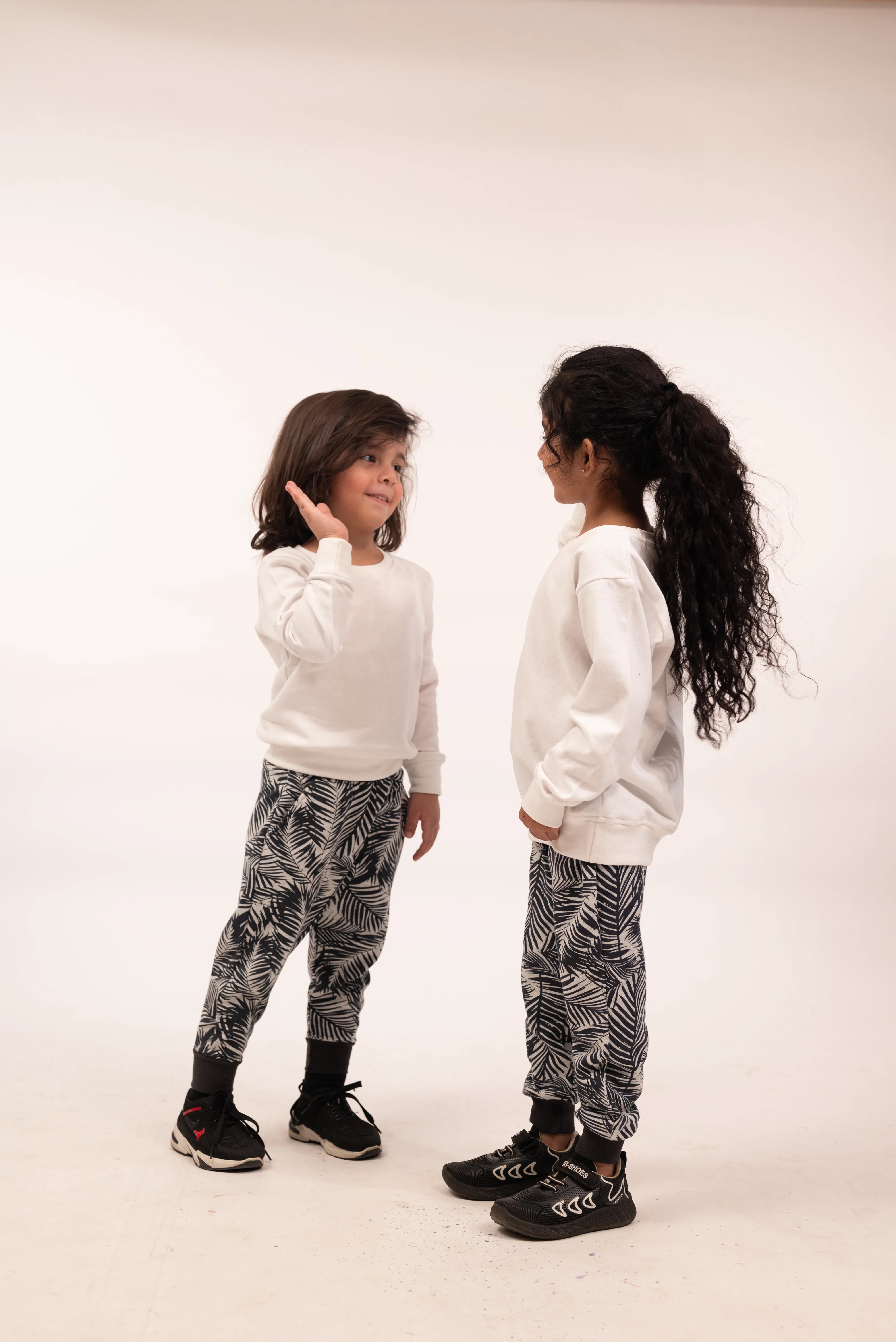 Kids Leaf Print Fleece Set