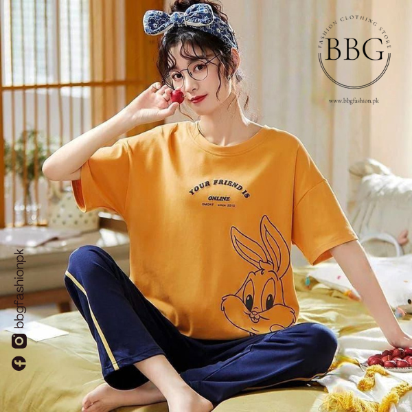 Yellow Bunny Woman Pajama Set