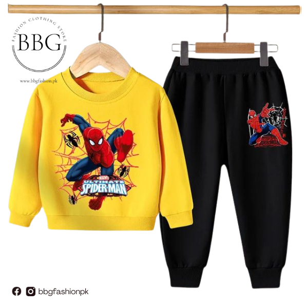 Yellow Spiderman Kids Sweatshirt & Pant
