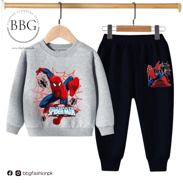 Grey Spiderman Kids Sweatshirt & Pant