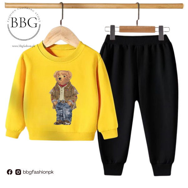 Yellow Versace Bear Kids Sweatshirt & Pant