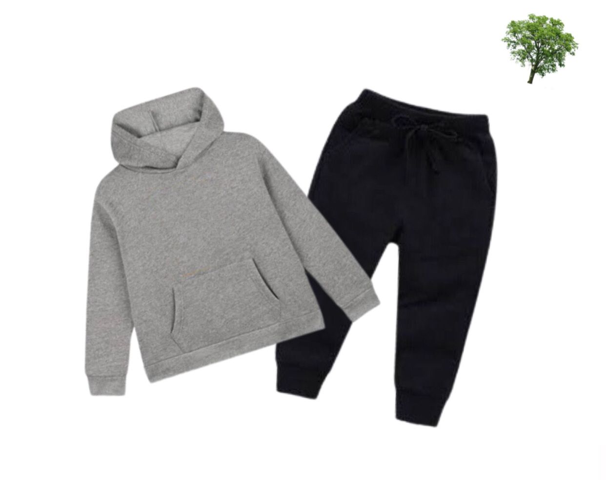 Hazzel Grey Kids Hoodie Set