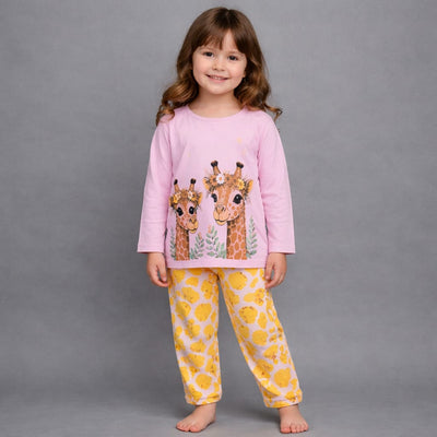 Pink Giraffe Dreams Kids Pajama Set
