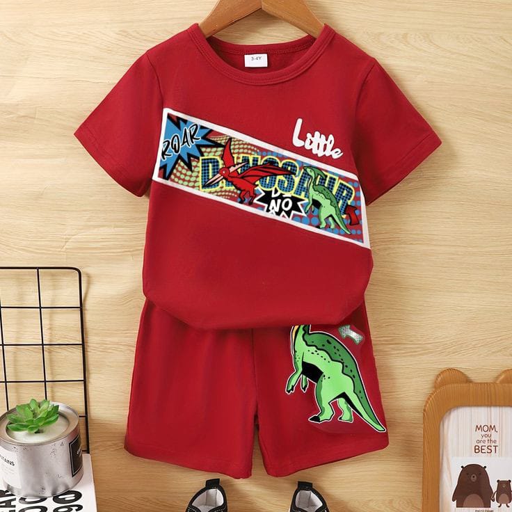 Dinosaur Pattern T-shirt & Shorts Set