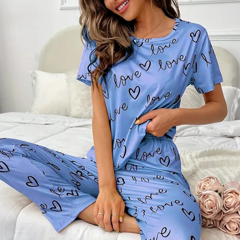 Blue Love Woman Pajama Set