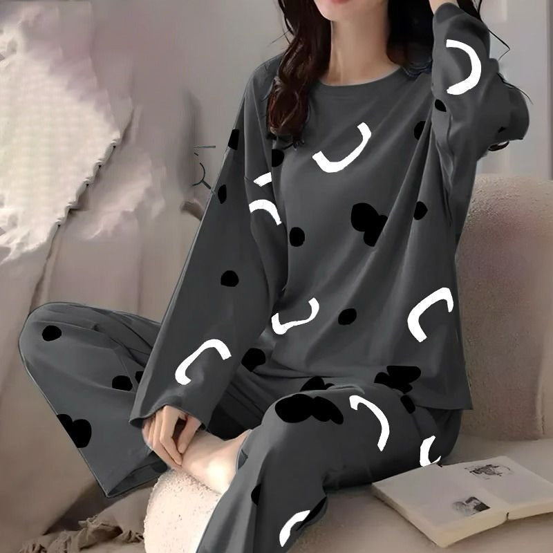 Black Pattern  Woman Pajama Set