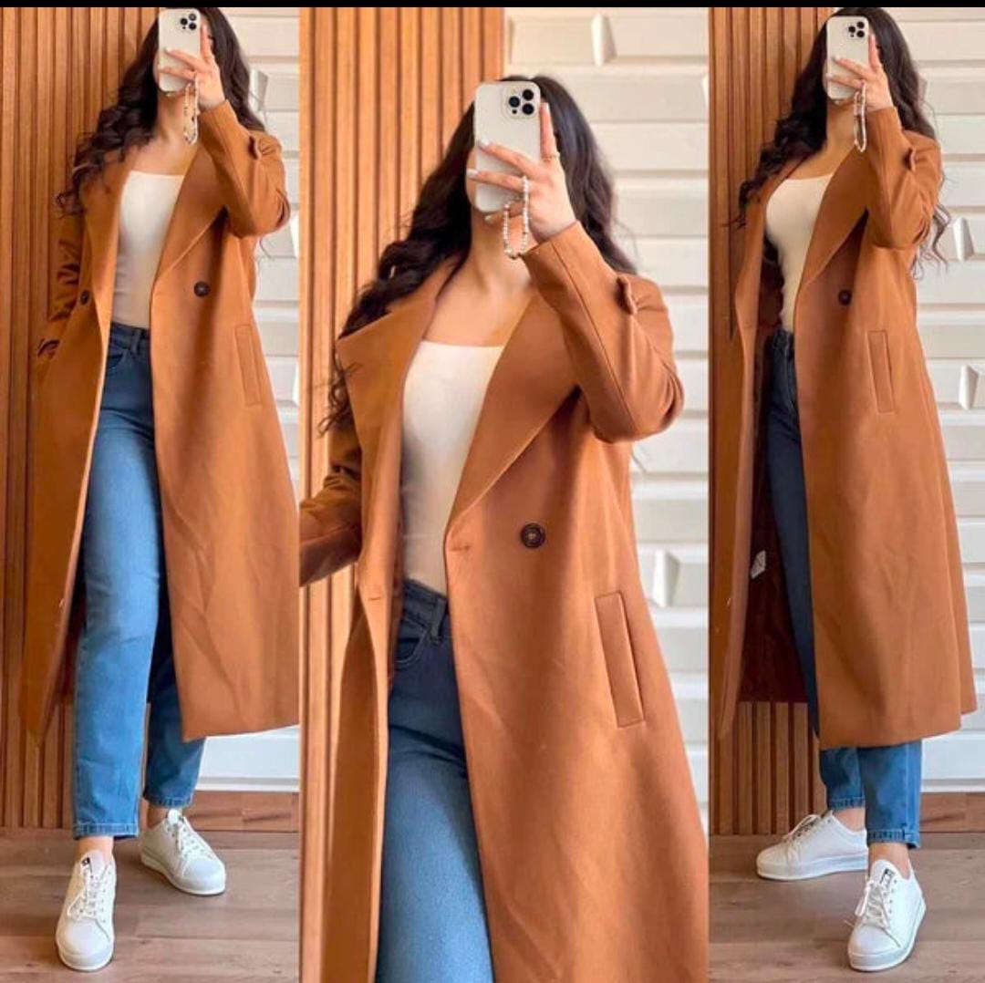 Winter Lapel Long Coat or Women