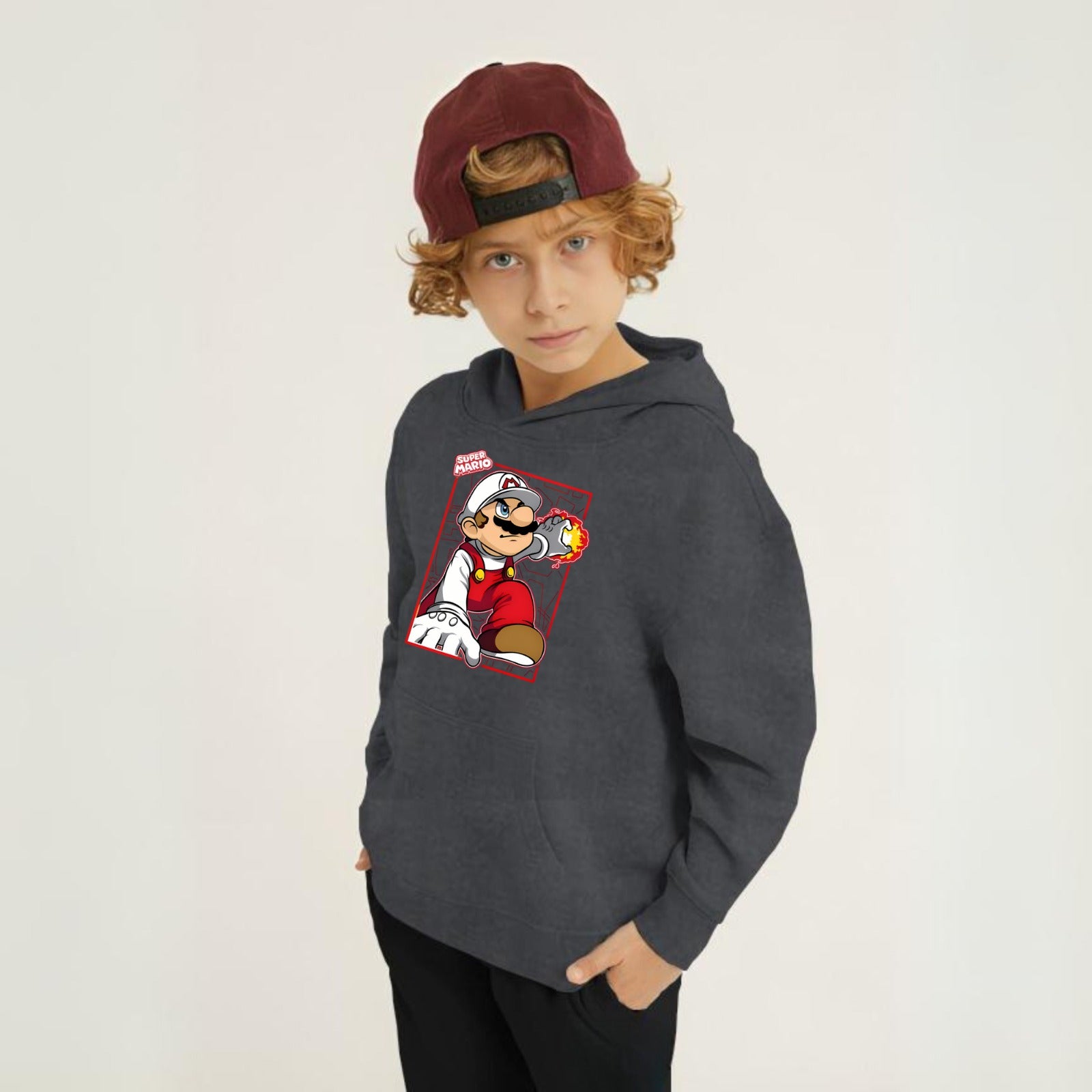 Super Mario Printed Kids Hoodie Set