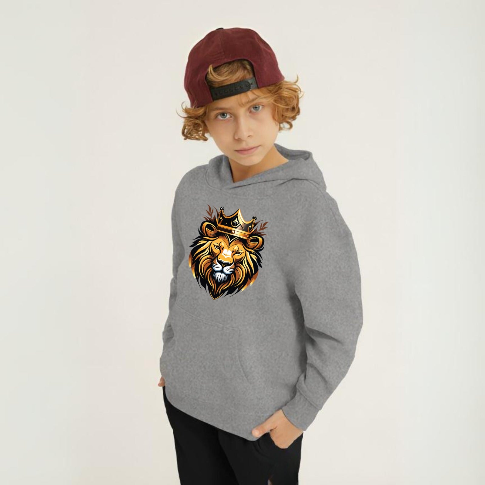 Golden Lion Printed Kids Hoodie Set