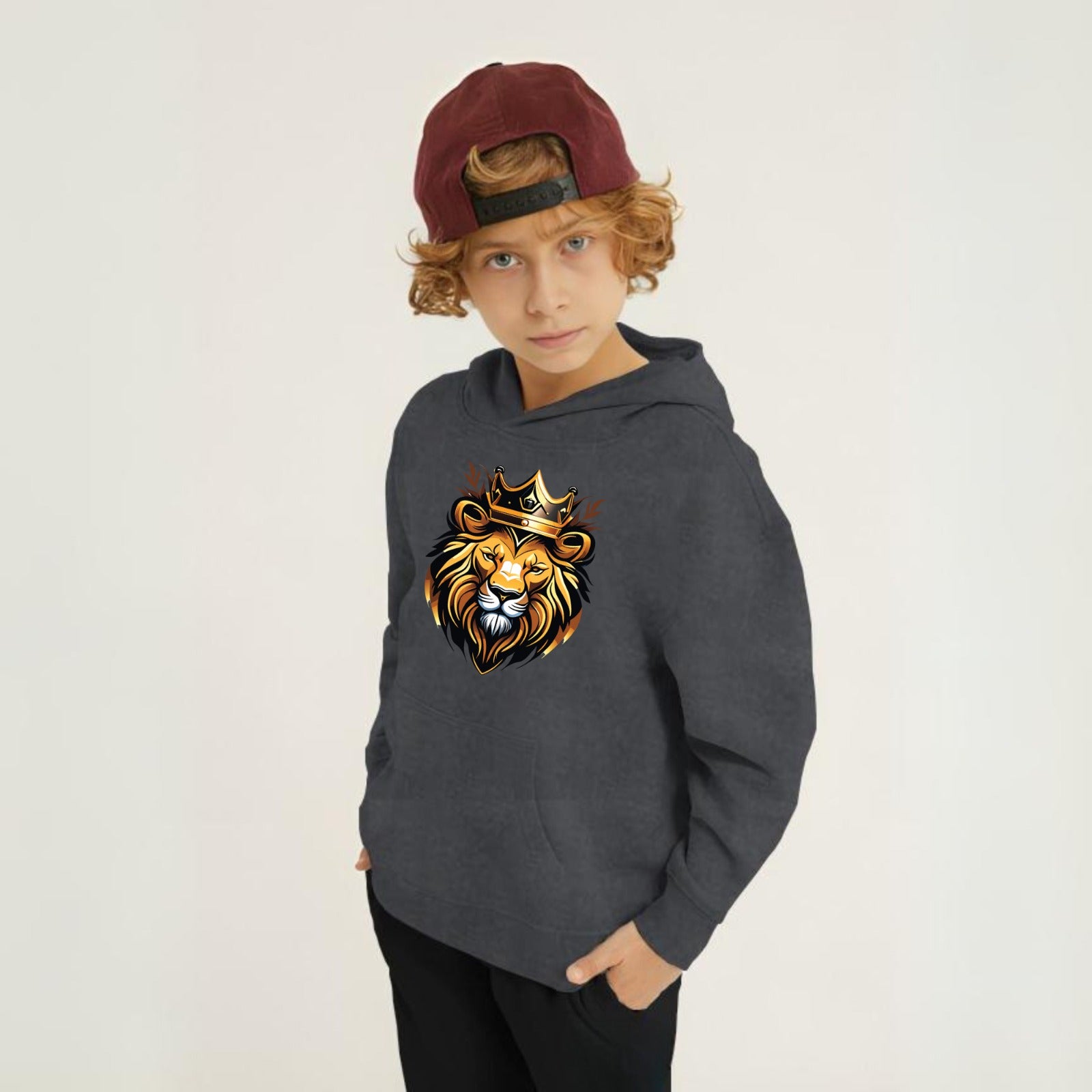 Golden Lion Printed Kids Hoodie Set