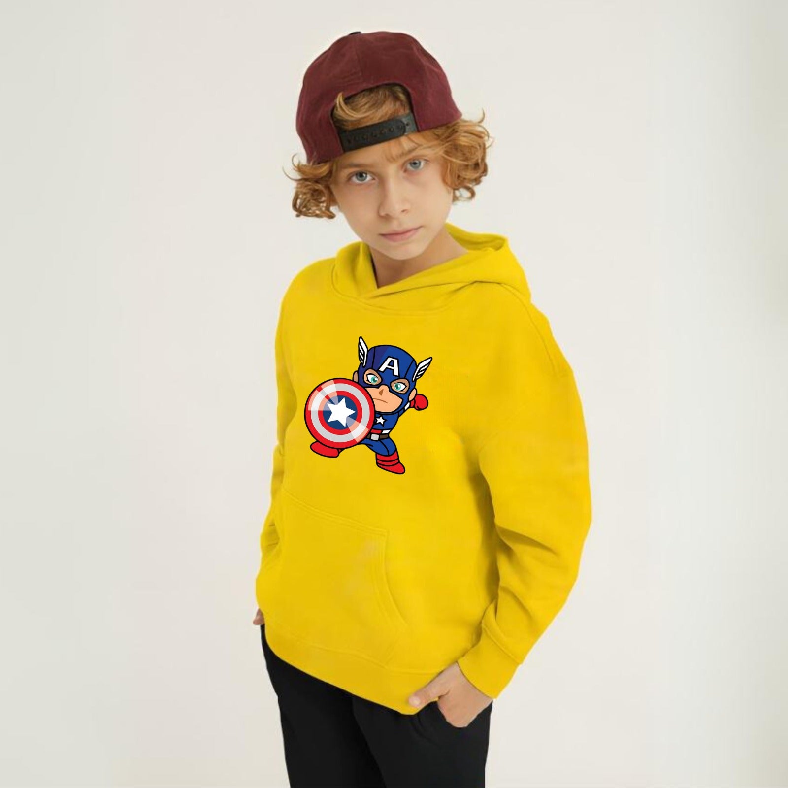 Captain America Printed Kids Hoodie Set