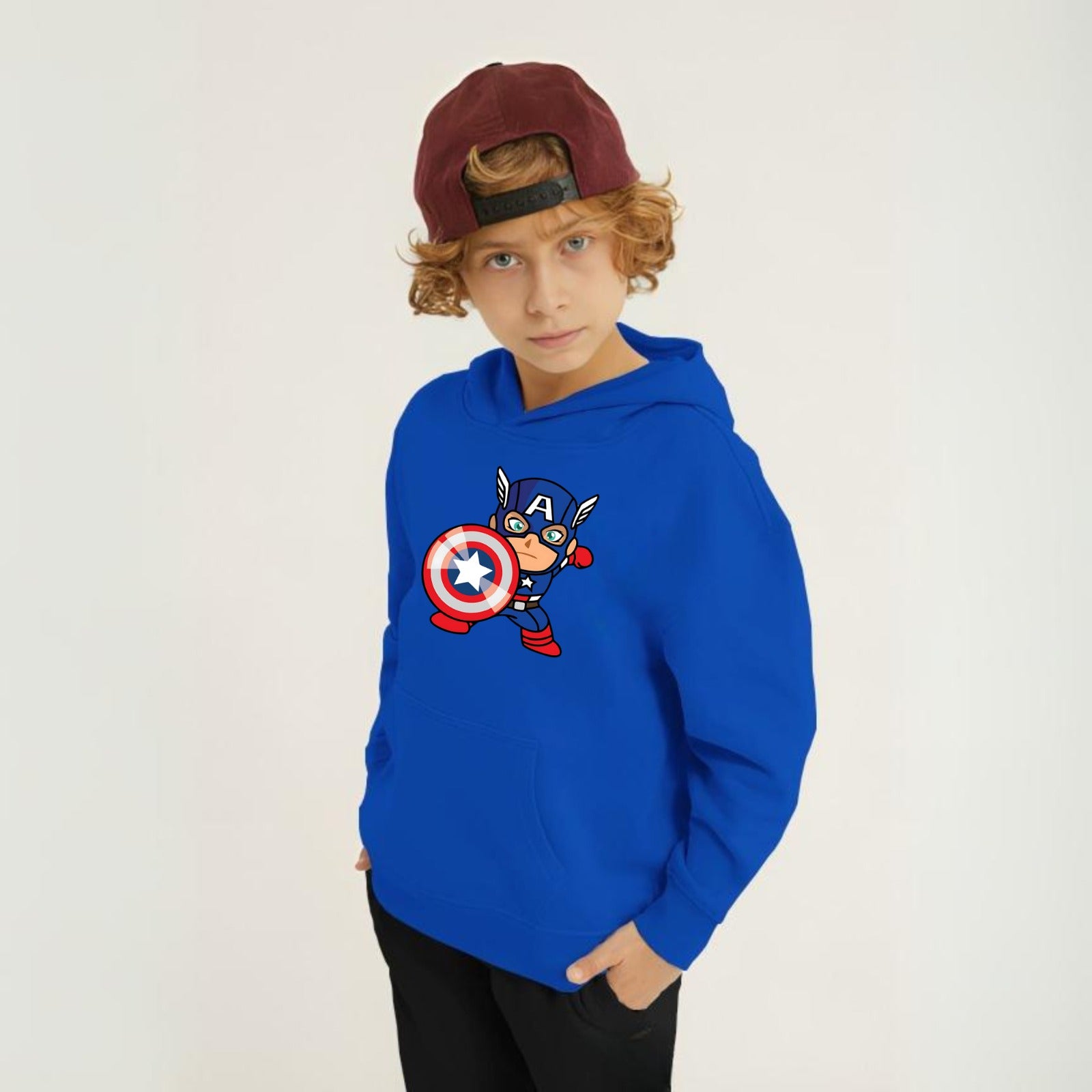 Captain America Printed Kids Hoodie Set