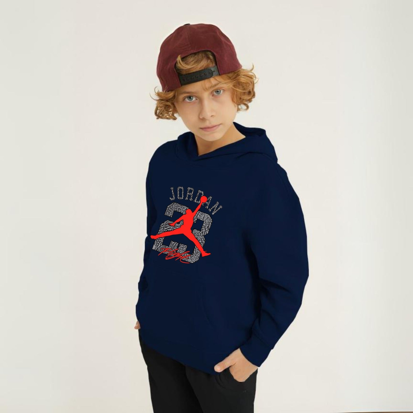 J 23 Printed Kids Hoodie Set