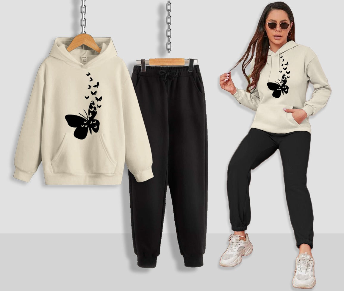 Flying Butterfly Women Hoodie Set