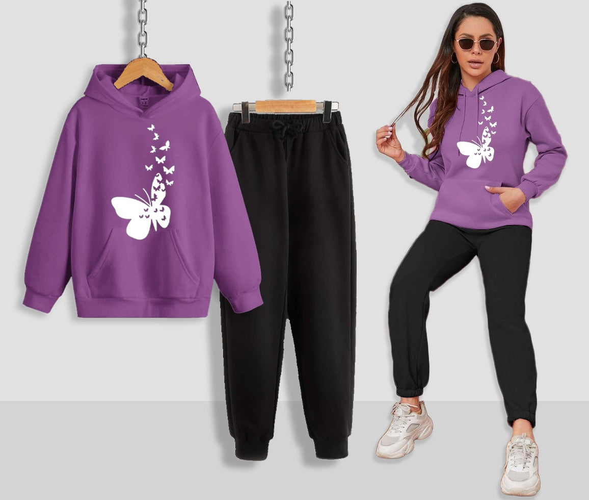 Flying Butterfly Women Hoodie Set