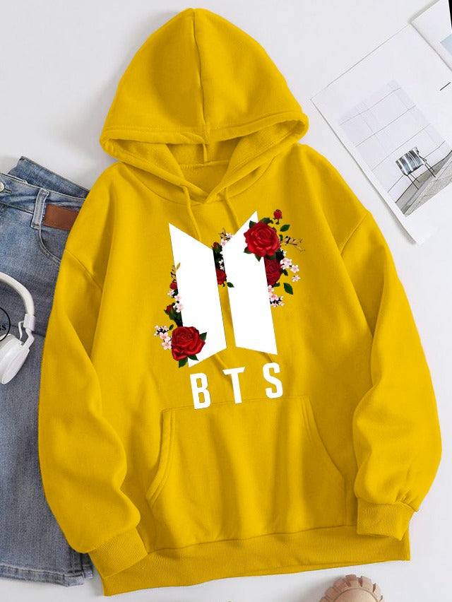 Flower BTS Printed Hoodie