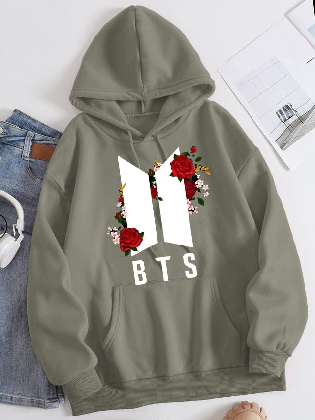 Flower BTS Printed Hoodie