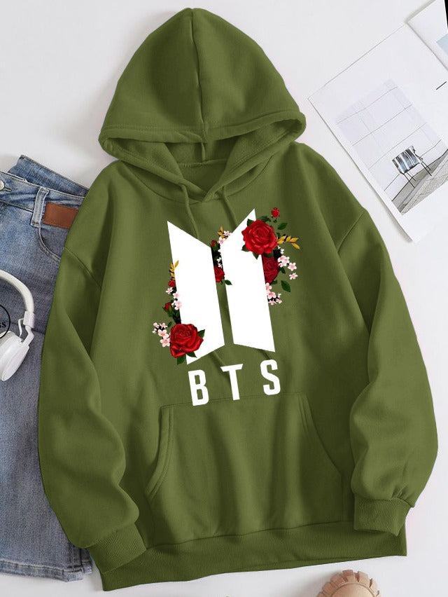 Flower BTS Printed Hoodie