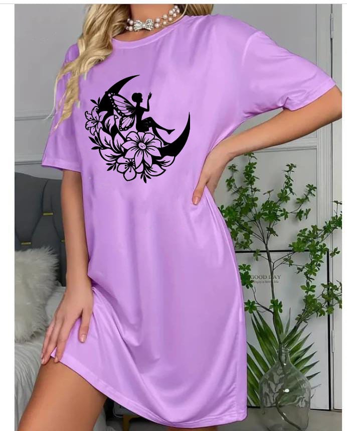 Moon Angel Printed Long Shirt