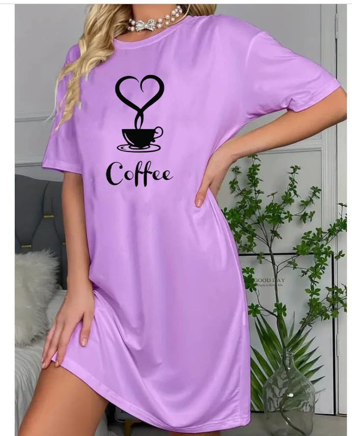 Coffee Love Printed Long Shirt